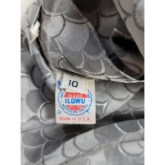 Saks‎ 5th Ave Vintage Adelel Simpson Gray Long Sleeve Zip Back Dress  Size 10 - Picture 9 of 16